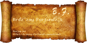 Brázay Fortunát névjegykártya
